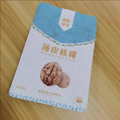 Venda a retalho Personalizado 300g 500g Flat Side Bottom Gusset Pouch Waterproof Food Nuts Snack Packaging Bag With Zipper