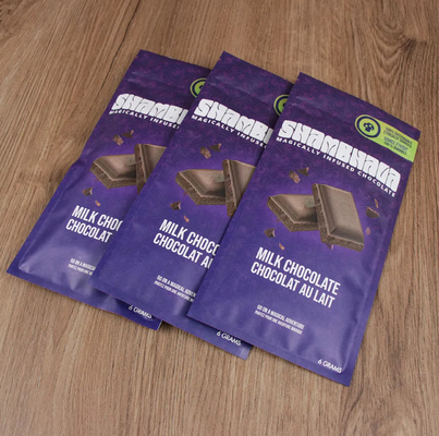 Bolsa de gelo brilhante de qualidade alimentar de impressão personalizada 3 lados selados bolsas de ziplock reutilizáveis Folha de alumínio bolsas Mylar para chocolate