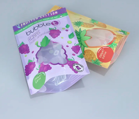 Bolsas de embalagem de plástico de ziplock refeitáveis com janela clara para esfregar o corpo e embalagem de sais de banho