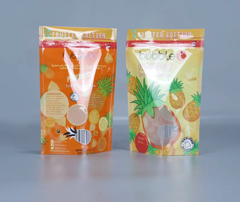 Bolsas de embalagem de plástico de ziplock refeitáveis com janela clara para esfregar o corpo e embalagem de sais de banho