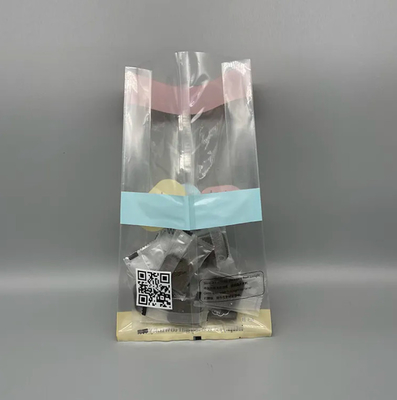 Custom Back Seal Saco Lado Claro Gusset Quad Seal Stand Up Alimentos Nut Snack Doces Oito Lado Seal Transparente Saco de Plástico