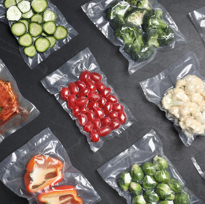 Sacos de embalagem de alimentos congelados transparentes de plástico de nylon, sacos de vedação de vácuo para alimentos
