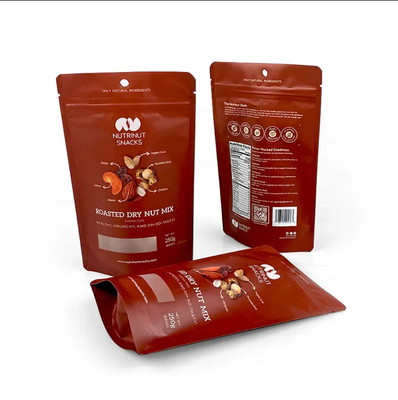 Bolsas de papel de alumínio impressas sob medida Biscoitos Nozes Chá Café Embalagens Alimentares Bolsas de plástico Zip Stand Up