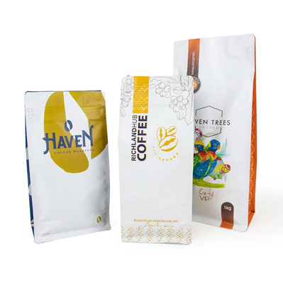 Logotipo personalizado Impressão Bolsa de fundo plano Gusset Selo de oito lados Saco de alimentos para animais de estimação Saco de arroz Biscoito Produtos secos Alimentos Saco de plástico para café