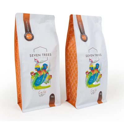 Logotipo personalizado Impressão Bolsa de fundo plano Gusset Selo de oito lados Saco de alimentos para animais de estimação Saco de arroz Biscoito Produtos secos Alimentos Saco de plástico para café