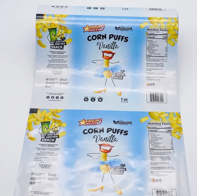 Folha de alumínio laminada plástico alimentício de embalagem flexível de filme rolha saco para Taro tomate batatas fritas embalagem