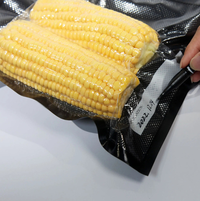 Saco de embalagem de alimentos de vácuo em relevo, fechável e seguro para congelador