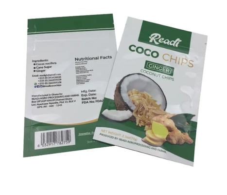Custom Printed Heat Seal Three Side Sealed Zipper Plastic Food Grade Pouch Zip Lock Bag