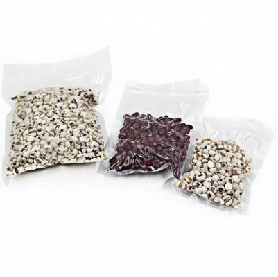 Em estoque e personalizado transparente transparente Nylon PE laminado plástico armazenamento de alimentos embalagem câmara de vácuo sacos selante