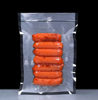 China Fornecedor Grátis Saco de vedação de vácuo texturizado em relevo preto embalagem de alimentos transparente sacos de vedação de vácuo