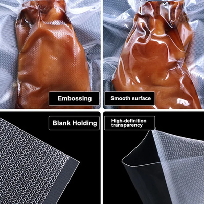 China Fornecedor Grátis Saco de vedação de vácuo texturizado em relevo preto embalagem de alimentos transparente sacos de vedação de vácuo