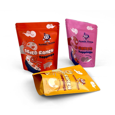 Saco de plástico fechado de fecho reutilizável Biscoito Snack Food Stand-Up Pouch Saco de embalagem fechado à prova de umidade