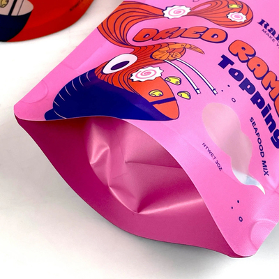 Saco de plástico fechado de fecho reutilizável Biscoito Snack Food Stand-Up Pouch Saco de embalagem fechado à prova de umidade