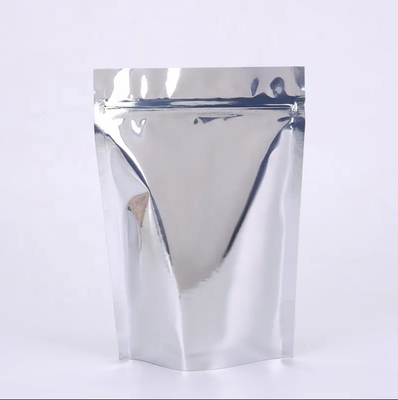 Bolsas de entrega de alimentos de papel de alumínio laminado brilhante reutilizável Bolsas de cadeado Yin Yang Bolsa de pé com frente clara