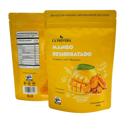 Bolsa de embalagem de alimentos em folha de alumínio seca de mangue personalizada recobrável Bolsa para frutas