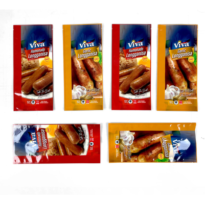 Sacos de selo personalizados Alimentos cozidos Sacos de alimentos congelados Embalagens de plástico Sacos de selo triplo