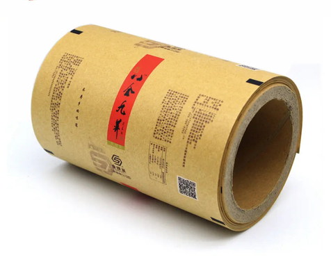 Embalagens personalizadas de papel kraft e rolos de filme de plástico para biscoitos de chá, batatas fritas - biodegradáveis e de qualidade alimentar