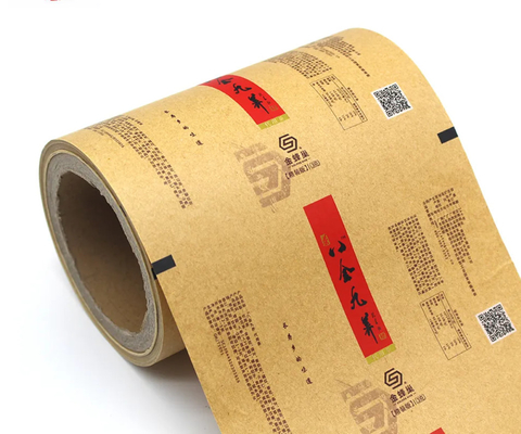 Embalagens personalizadas de papel kraft e rolos de filme de plástico para biscoitos de chá, batatas fritas - biodegradáveis e de qualidade alimentar