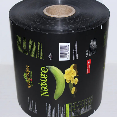 Filme de embalagem flexível fechado por calor personalizado para lanches, batatas, tortilhas de milho, farinha de milho, fatias de banana
