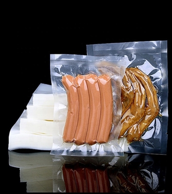 Plástico de qualidade alimentar personalizado, Alumínio puro, Saco a vácuo transparente selado em 3 lados, Saco para cozinhar a vapor, Embalagem para armazenamento de alimentos