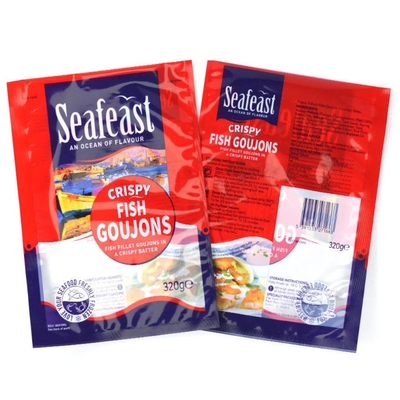 Embalagem Personalizada para Impressão a Vácuo de Peixe, Frango e Alimentos Congelados com Saco Plástico Selado em 3 Lados e Logotipo
