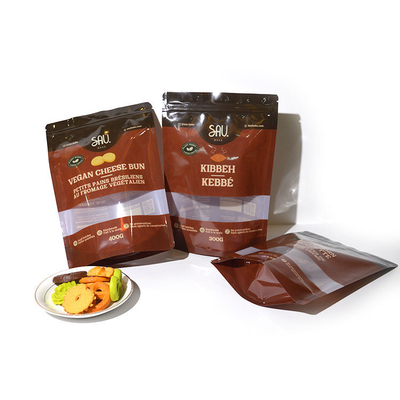 Folha de alumínio Stand Up Pouch Zipper Lock Seal Snack Caramelo Saco de alimentos Reutilizavel Saco Ziplock
