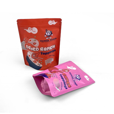 Saco de plástico fechado de fecho reutilizável Biscoito Snack Food Stand-Up Pouch Saco de embalagem fechado à prova de umidade