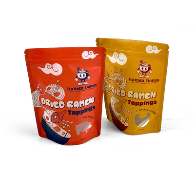 Saco de plástico fechado de fecho reutilizável Biscoito Snack Food Stand-Up Pouch Saco de embalagem fechado à prova de umidade