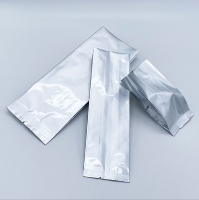 Sacos de pó de alumínio PE à prova de umidade por atacado, laminados, selados a quente, com reforço lateral, embalagem a vácuo, folha de alumínio para armazenamento