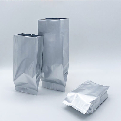 Sacos de pó de alumínio PE à prova de umidade por atacado, laminados, selados a quente, com reforço lateral, embalagem a vácuo, folha de alumínio para armazenamento