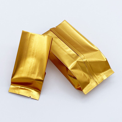 Saco Stand Up com Fundo Chato e Reforço Lateral com Logotipo Personalizado, Sacos de Chá de Folha de Alumínio com Selagem Térmica CPP e PE para Embalagem de Alimentos Plástica