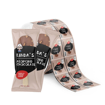 Filme em rolo plástico para embalagem de alimentos com impressão personalizada Filme laminado em folha de alumínio para embalagem de sorvete