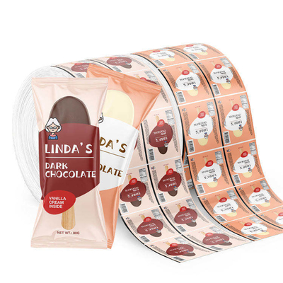 Filme em rolo plástico para embalagem de alimentos com impressão personalizada Filme laminado em folha de alumínio para embalagem de sorvete