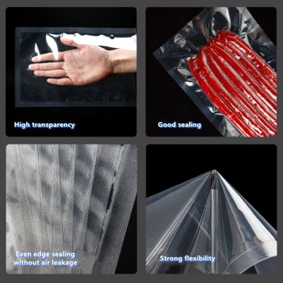 Saco de embalagem de graus alimentares, suave, forte, transparente, de conservação fresca, saco de aço inoxidável de aço inoxidável