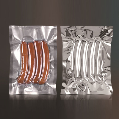Plástico de qualidade alimentar personalizado, Alumínio puro, Saco a vácuo transparente selado em 3 lados, Saco para cozinhar a vapor, Embalagem para armazenamento de alimentos