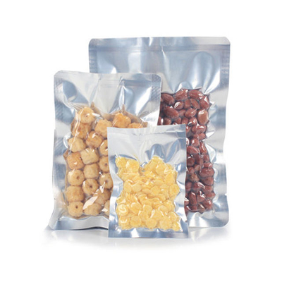 Plástico de qualidade alimentar personalizado, Alumínio puro, Saco a vácuo transparente selado em 3 lados, Saco para cozinhar a vapor, Embalagem para armazenamento de alimentos
