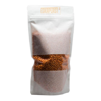 Saco de Couro de Vaca Branco (Saco Vertical) Com Janela Pequena, Zíper Personalizado Impresso, Saco Vertical de Papel Kraft/Saco para Embalagem de Alimentos