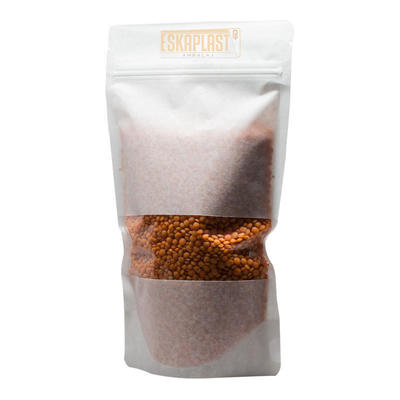 Saco de Couro de Vaca Branco (Saco Vertical) Com Janela Pequena, Zíper Personalizado Impresso, Saco Vertical de Papel Kraft/Saco para Embalagem de Alimentos