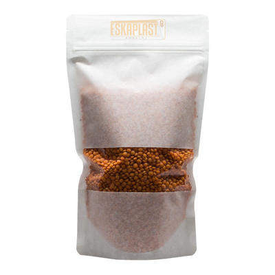 Saco de Couro de Vaca Branco (Saco Vertical) Com Janela Pequena, Zíper Personalizado Impresso, Saco Vertical de Papel Kraft/Saco para Embalagem de Alimentos