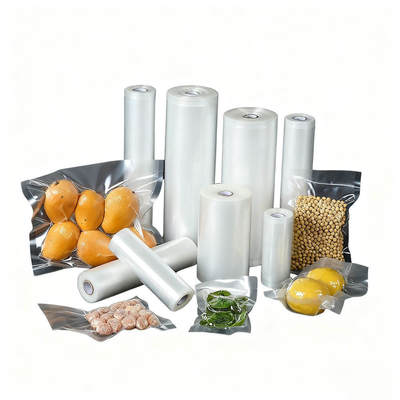 Saco de vácuo de nylon transparente de venda por grosso, impresso sob medida Saco transparente de um lado para carne ou vegetais