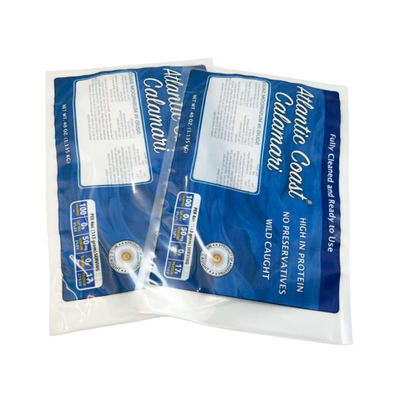 Custom Printed Logo Hot Seal Bags Three Side Sealed Frozen Food Packaging Plastic Vacuum Bags Meat Packaging With Window