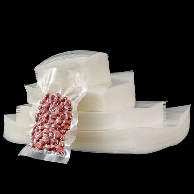 Bolsa de plástico de película transparente de poliéster livre de BPA Bolsas de vácuo de qualidade alimentar, com superfície de impressão de gravura, para embalagens de carne