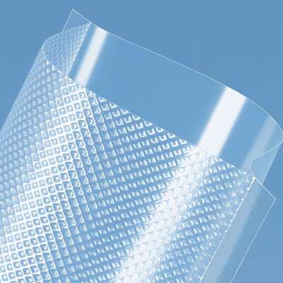 Saco de embalagem a vácuo para alimentos de plástico com isolamento de ar de tamanho personalizado, impressão rotogravura descartável prolongando a vida útil