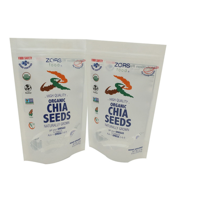 Fechamento Chia Seeds Packing Bag Stand do zíper acima da impressão a cores feita sob encomenda