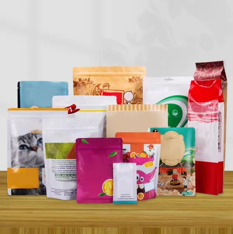Impressão personalizada Bolsa de plástico de alumínio de folha de alumínio com janela e fecho