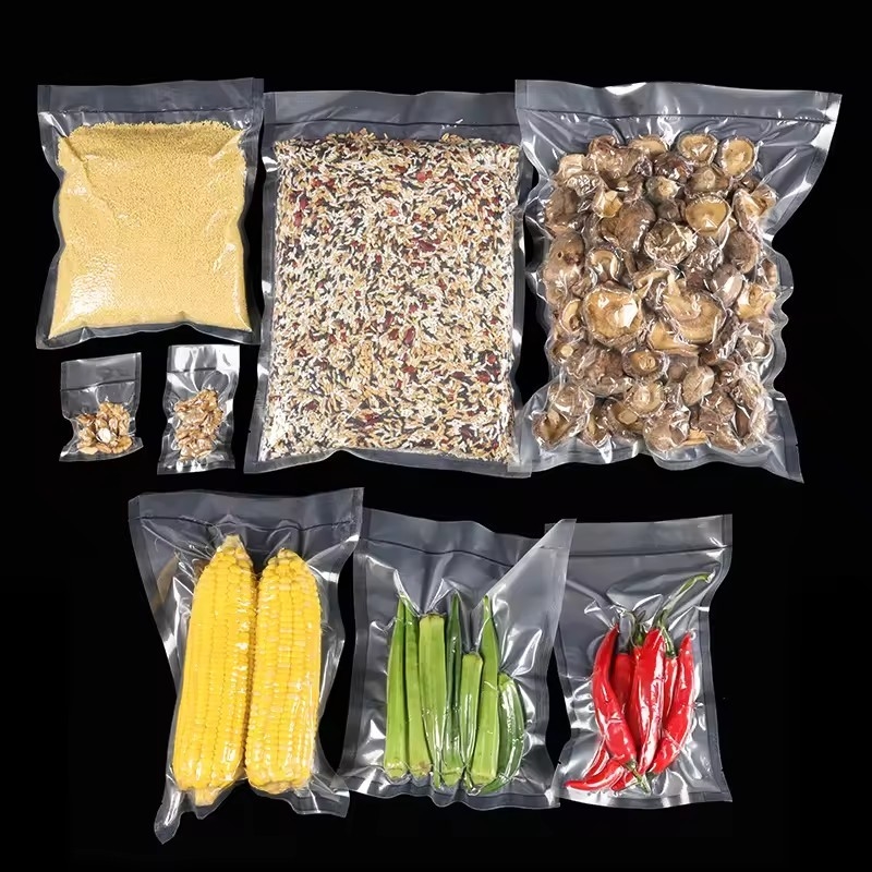 Embalagem de alimentos de vácuo transparente Saco de embalagem de nylon em relevo para conservação de alimentos e frutas