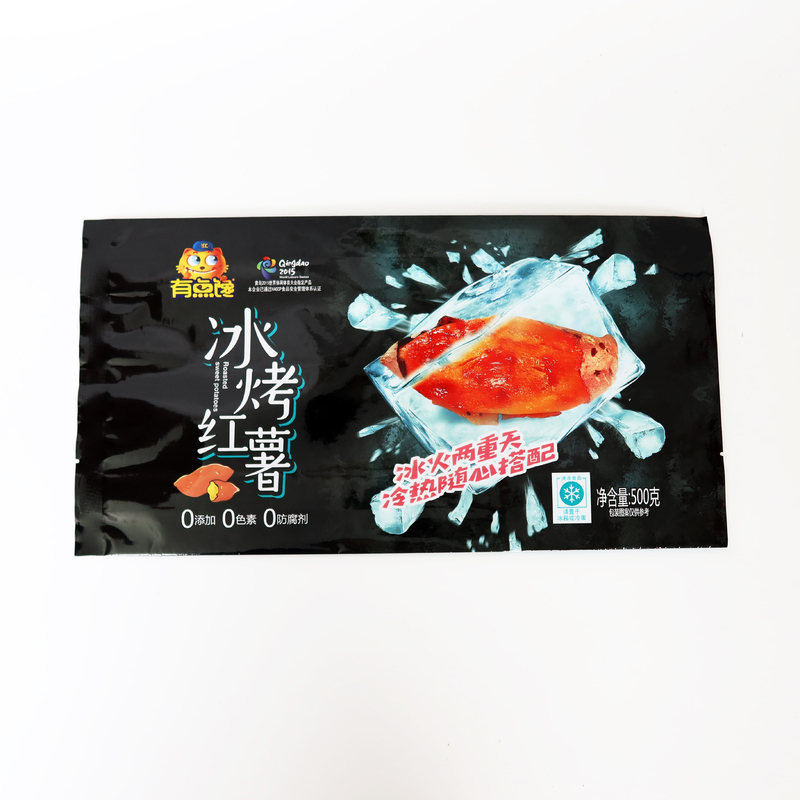 Sacos personalizados Embalagens de alimentos Bolsa de vedação traseira para alimentos congelados Batatas doces Sacos de embalagem de alimentos