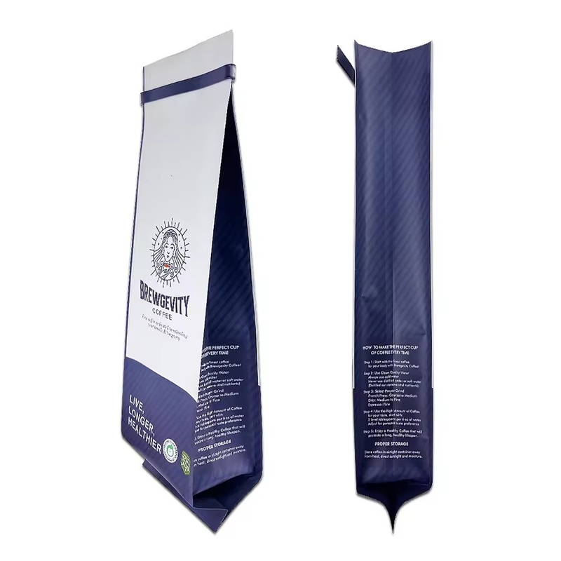 1kg 2kg Bolsa de Gusset Lateral Laminada Logotipo Personalizado Impressão Bolsa de Pó de Café Com Tin Tale