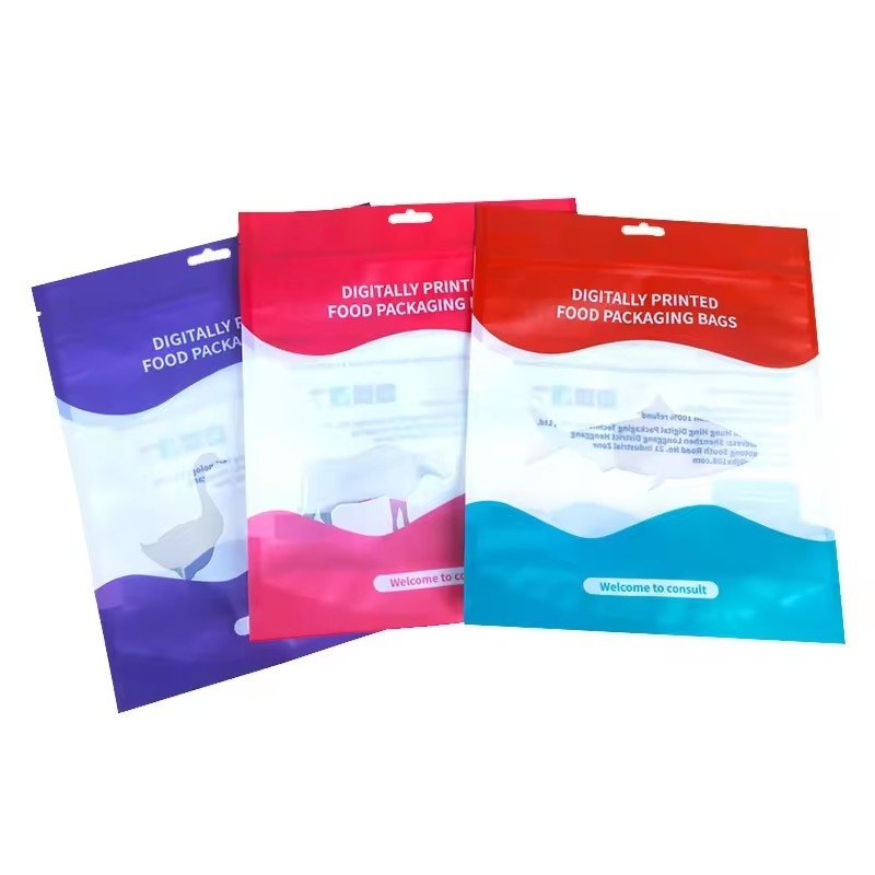 Saco de fechadura de zip impresso Mylar Saco de embalagem de lanches Saco de embalagem de lanches para alimentos Sacos de embalagem holográficos reutilizáveis