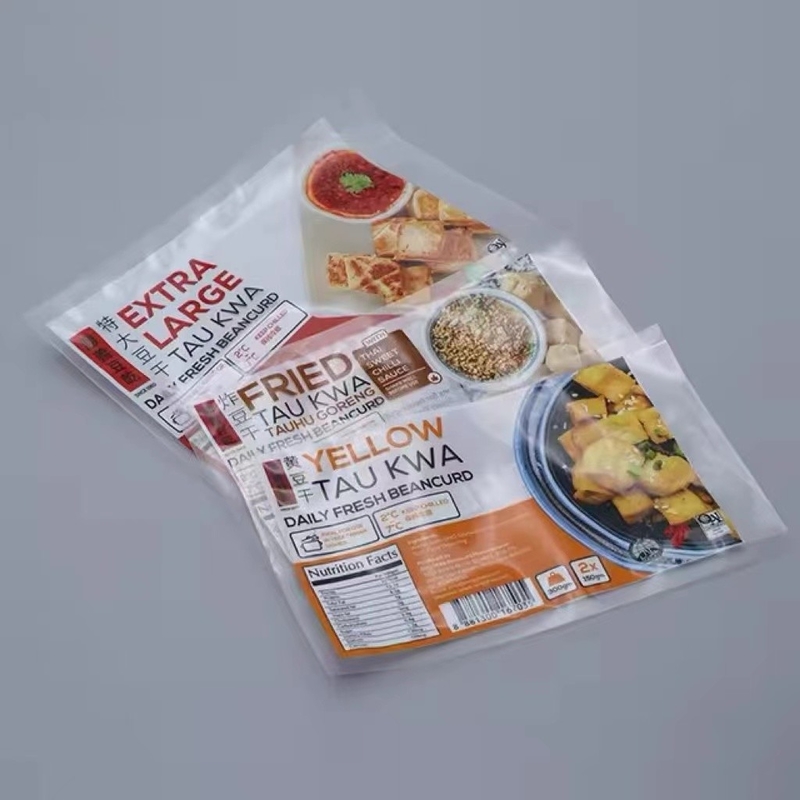 Saco de embalagem de alimentos de impressão personalizada Saco de vedação de três lados Saco de embalagem de nylon Saco de alimentos congelados de rebuçados Garrafas de frutos do mar